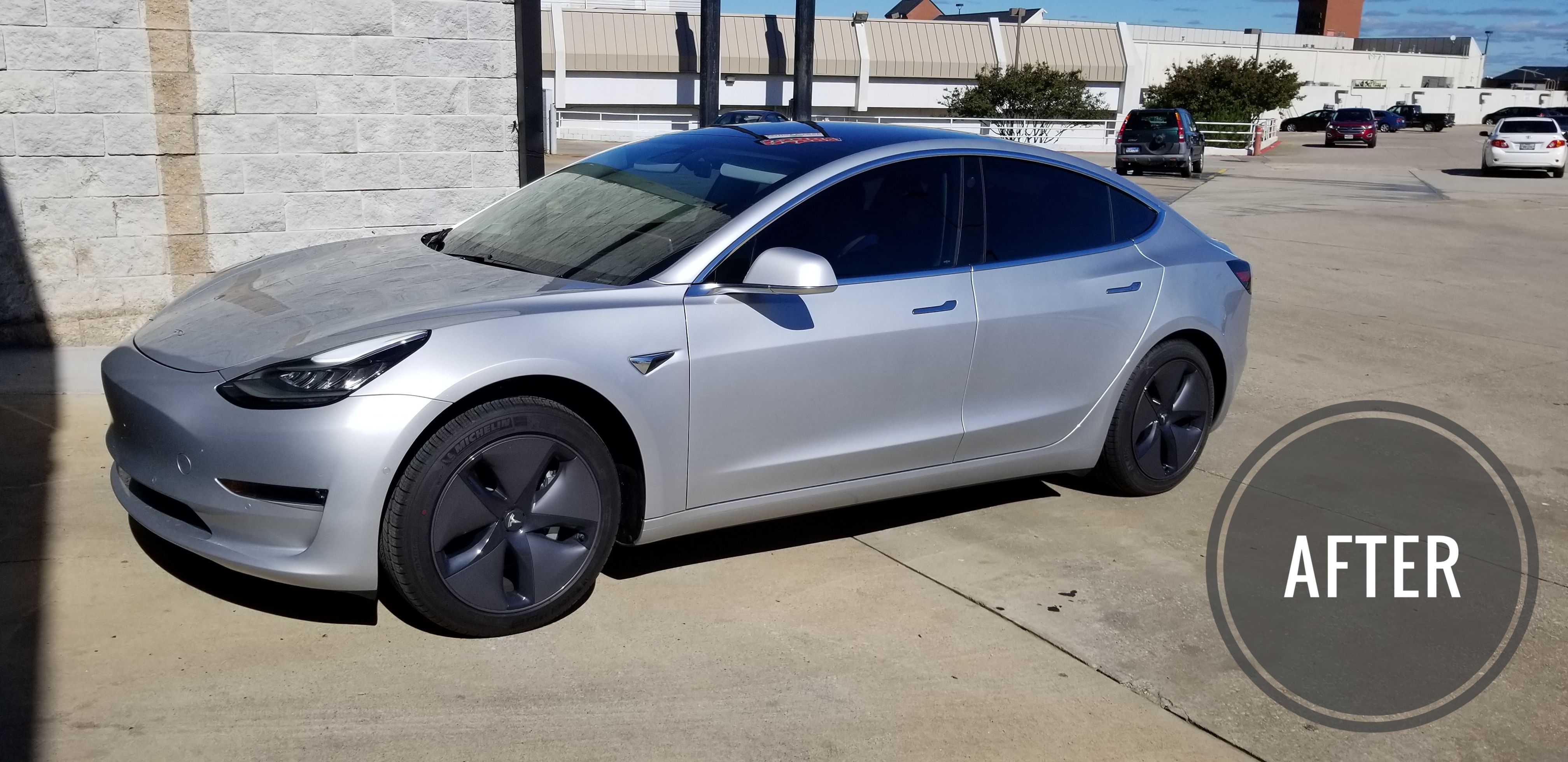Auto Window Tinting in Denton, TX | FlexShield Window Tint & Car Audio | Tesla Model 3 Wincos After